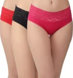 Pack of 3 Women Half Net Multicolor Panty