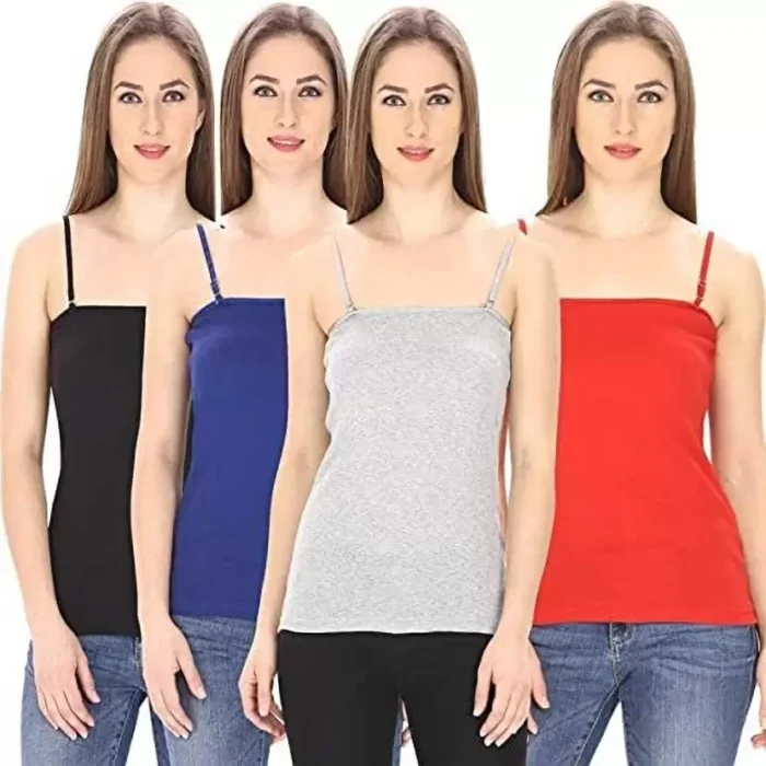 Pack of 4 Girl Multicolor Camisole - Image 1