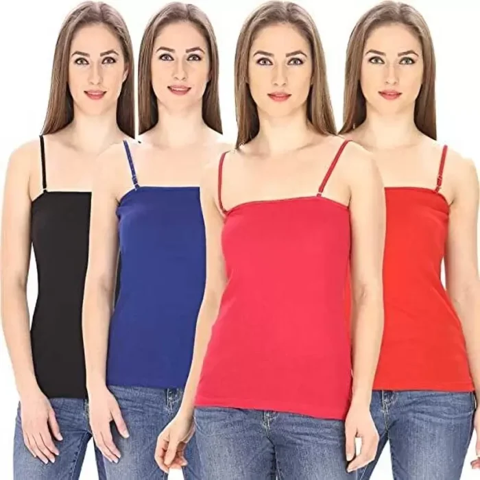 Pack of 4 Girl Multicolor Camisole - Image 1