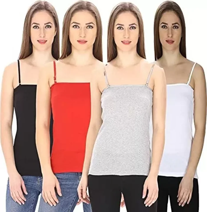 Pack of 4 Girl Multicolor Camisole - Image 1